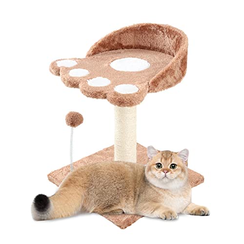 Kratzbaum, Cat Paw Pet House Tower mit Kratzbaum, Activity Center Haustierspielhaus, Kratzbaumhäuser, Kletterständer, Kippschutz mit Ball für spielende Katzen, Kätzchen, große Katzen von JPSDOWS