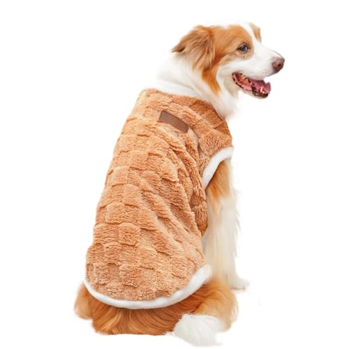 Mittlerer Hundepullover,Hundewinterjacke,Hund Winterpullover Plüsch - Warme Hunde-Winterweste, Katzenkleidung für kaltes Wetter, Haustierbekleidung für große Hunde von JPSDOWS