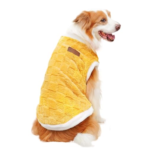 Mittlerer Hundepullover,Hundewinterjacke,Hund Winterpullover Plüsch - Warme Hunde-Winterweste, Katzenkleidung für kaltes Wetter, Haustierbekleidung für große Hunde von JPSDOWS