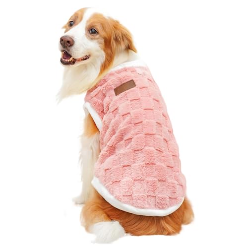 Mittlerer Hundepullover,Hundewinterjacke,Hund Winterpullover Plüsch - Warme Hunde-Winterweste, Katzenkleidung für kaltes Wetter, Haustierbekleidung für große Hunde von JPSDOWS