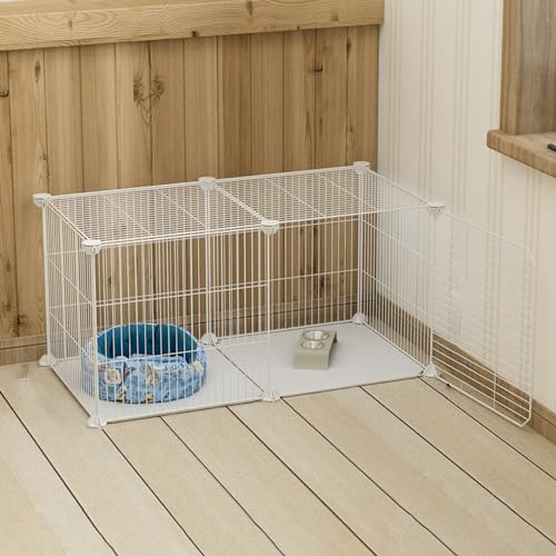 Haustierkäfige für Katzen,DIY-Katzenkäfig,Großer Katzenkäfig mit Aufbewahrungswürfel,einfach zu montieren Balkon-Katzenlaufstall mit Plattformen,für kleine Haustiere, Hamster, Kaninchen(Color:D) von JQGADL