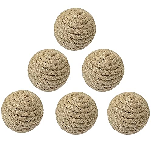 JQTOP 6 Stück Katzenminze-Katzenspielzeug, 4,6 cm Katzenball, Spielzeug, Mini-Katzen-Kratzbälle, gefüllt mit Katzenminze und Kies, für Indoor-Katzen, zum Selbstspielen von JQTOP