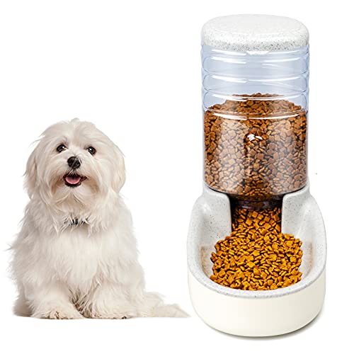 JQTOP Automatischer Futterspender für Katzen, Hunde, Wasserspender, Katzenfutterspender, 3,8 l, Haustierfutterspender, Set mit 1 x Wasserbrunnen und 1 x Futterspender, automatischer Futterspender für Katzen, Hunde, Kätzchen von JQTOP