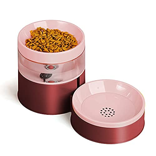 JQTOP Bauhaus Style Futter- und Wassernäpfe Set für Katzen und Hunde, patentierter versteckter automatischer Wasserversorgungstank, modularer Bau-Futternapf mit 963 ml großem Wasserspeicher von JQTOP