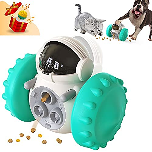 JQTOP Pet Fun Interaktiver Futterspender für Haustiere, Hunde, Katzen, langsames Fressen, Lebensmittelaufbewahrung, Spender, Welpen-Trainings-Schüssel + gratis Kauball, quietschendes Spielzeug von JQTOP