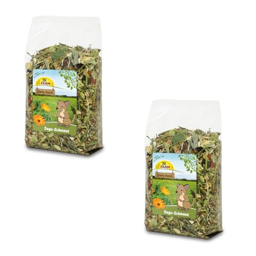 JR Farm Degu-Schmaus | Doppelpack | 2 x 800 g | Alleinfuttermittel für Degus | EIN Mix aus Wilden Saaten und tierischem Protein | Mit Vitaminen und Mineralstoffen von JR Farm