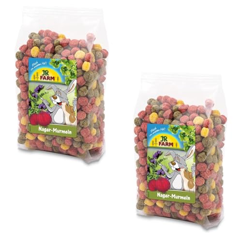 JR FARM Nager-Murmeln | Doppelpack | 2 x 150 g | Snack für Nager und Zwergkaninchen | Mit rote Beete, Luzerne und Mais | Kleiner Knusper-Genuss oder Mini-Belohnung zwischendurch von JR Farm