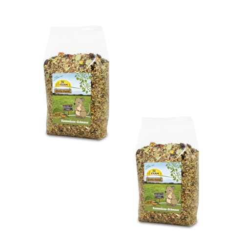 JR FARM Rennmäuse-Schmaus | Doppelpack | 2 x 600 g | Alleinfuttermittel für Rennmäuse | EIN Mix aus Wilden Saaten und tierischem Protein | Mit Vitaminen und Mineralstoffen von JR Farm