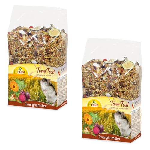 JR FARM Zwerghamster Adult | Doppelpack | 2 x 500 g | Alleinfuttermittel für Zwerghamster | Beinhaltet 35 verschiedenen Saaten | Enthält Vier hochwertige Proteinquellen von JR Farm