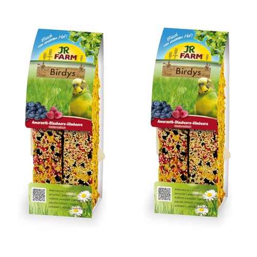 JR Farm Birdys Amaranth-Blaubeere-Himbeere | Doppelpack | 2 x 130 g | Ergänzungsfuttermittel für alle Ziervögel | Mit natürlichen Vitaminen, Mineralien und Spurenelementen von JR Farm