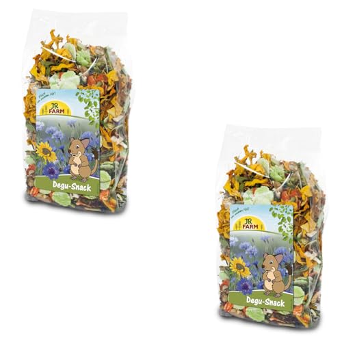 JR FARM Degu-Snack | Doppelpack | 2 x 100 g | Ergänzungsfuttermittel für Degus | Mit proteinreichen Erbsenflocken, Karottenflocken, Roter Beete, Pastinaken, Kräutern und Blüten von JR Farm