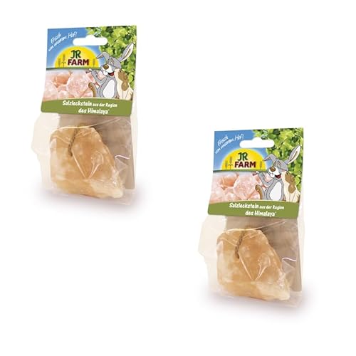 JR Farm Mineral Salzleckstein Region Himalaya | Doppelpack | 2 x 80 g | Kann zur Versorgung von wichtigen Mineralien und Spurenelementen beitragen | Handverlesene Qualität von JR Farm