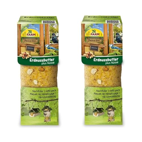 JR Farm Peanut Bar Erdnussbutter Nüsse | Doppelpack | 2 x 350 g | Ergänzungsfuttermittel für alle freilebenden Vögel | Mit besonders vielen leckeren und energiereichen Erdnüssen von JR Farm