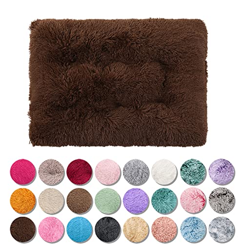 JRUI Hundekissen Grosse Hunde Flauschig, Super Warme Hundebett Maschinenwaschbar L 80X55cm für große, mittelgroße Hunde, Super Weiches Hundematte, Hundekorb Anti-Rutsch, Braun von JRUI