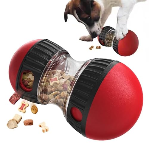 JRYGAC Hundespielzeug zur Förderung der Intelligenz, Hundespielzeug Intelligenz zur Futterausgabe, Dog Spiel Rolling Slow Feeder, Hunde Intelligenzspielzeug, Interaktives Hundespielzeug(Rot) von JRYGAC