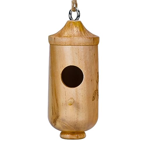 Gartenornament Holz Haustier Vögel Nest Hamster Brutnest Zarte Vogelhaus Anhänger für Hof Garten von JSGHGDF