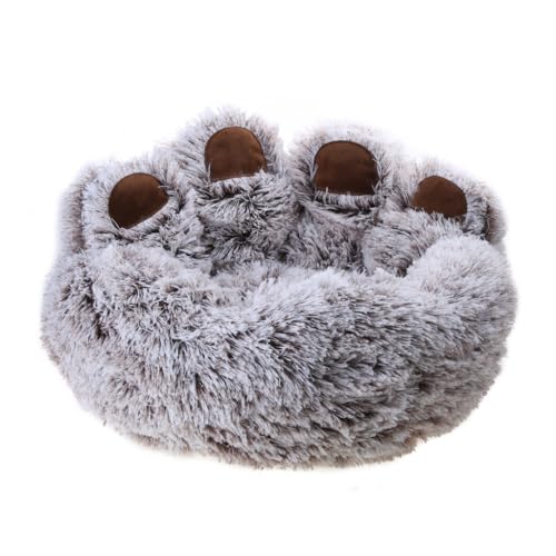 JSGHGDF BearPawShape Katzenbett, rutschfest, Plüschbett, kleines Kätzchen, weiches Schlafsofa, Kissen, Bettwäsche für Welpen, Haustierbedarf von JSGHGDF