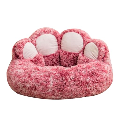 JSGHGDF BearPawShape Katzenbett, rutschfest, Plüschbett, kleines Kätzchen, weiches Schlafsofa, Kissen, Bettwäsche für Welpen, Haustierbedarf von JSGHGDF