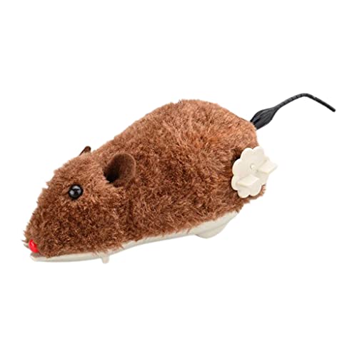 JSGHGDF Simulation Aufziehbare Plüschmaus, Mini-Springratte, Plüschmäuse, realistisch aussehendes Haustier mit drehbarem Schwanz, Federaufziehmaus, Hundespielzeug, Katzenspielzeug, interaktives von JSGHGDF