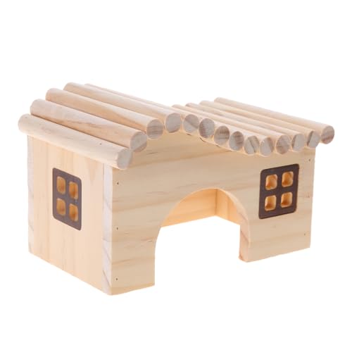 JSGHGDF Trendy Holz Hamster Nest Schlafen Hause Luxus Käfig Haustier Versteck Hütte Spielzeug Kleine Liefert Hamster Käfig von JSGHGDF