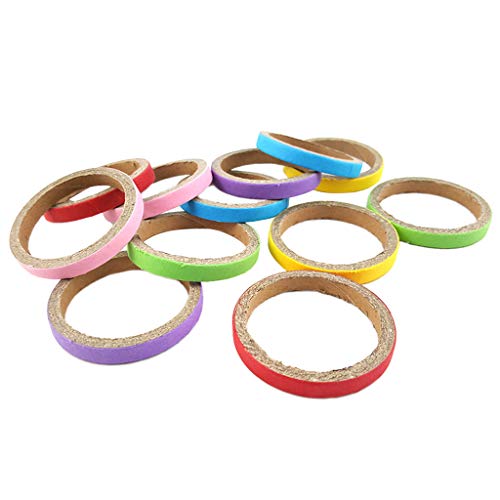 JSGHGDF Vogel Spielzeug Reißen Kauen Spielzeug Für Zähne Holz Ringe Käfig Hängen String Spielzeug Haustier Zähne Knirschen Spielzeug Bunter Regenbogen von JSGHGDF