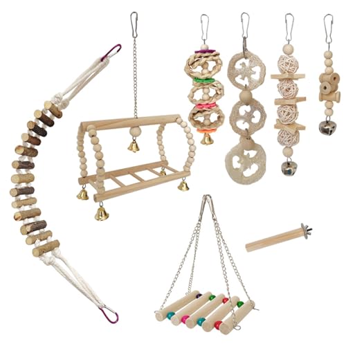 JSGHGDF Vogeltränen-Puzzle-Spielzeug Vogelkäfig Kauspielzeug Rattan stehendes Spielzeug für kleine Vögel Vogelkäfig Dekorationen Vogelversorgung von JSGHGDF