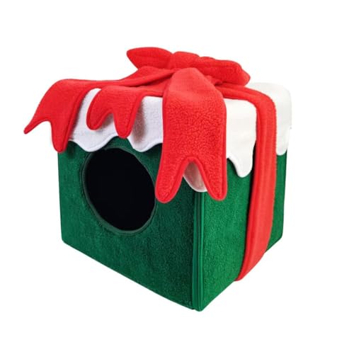 Weihnachten Box Form Kätzchen Katzenhaus Weihnachten Katzenhöhle Weihnachten Katzenhäuser für Indoor Katzen Quadratisches Haustiernest von JSGHGDF