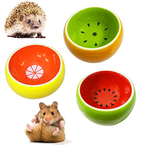 Hamsterschale aus Keramik, für kleine Tiere, Hamster, verhindert Umkippen, Spritzen und Kauen, Futterschale für Rennmäuse, Chinchilla, Ratten, Frettchen, Igel (3 Stück) von JSLZF