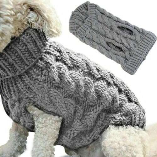 Hundepullover für kleine Hunde, Winter, warm, Rollkragen, Strickkleidung, Pullover, Weste, Mantel, Welpen, Haustier W4I6 von JSNKJLMN