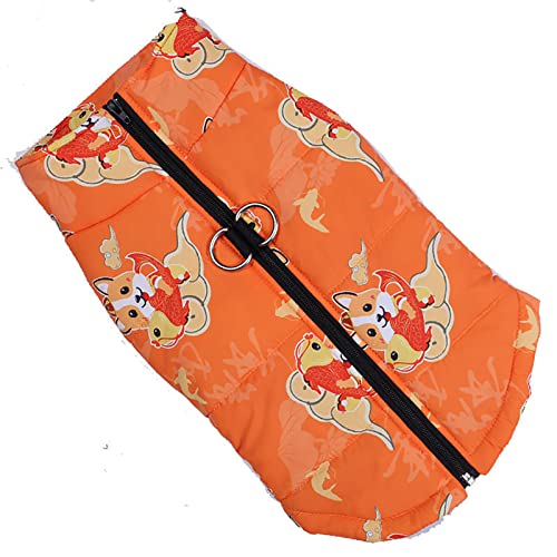 JSSEVN Hundemantel Hund Welpen, wasserdicht, Winterjacke, warme Weste, für kleine, mittelgroße und große Hunde, Orange, Corgi M von ＪＳＳＥＶＮ