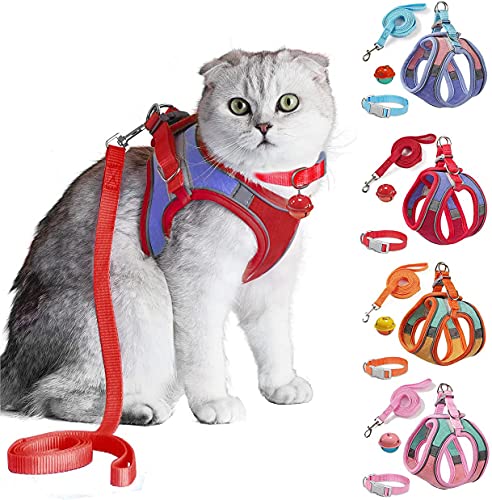 JSXD Katzengeschirr, Leine und Halsband Set, ausbruchsicher, Kätzchen-Weste zum Gehen, einfache Kontrolle, Nachtsicher, passend für Welpen, Kaninchen von JSXD