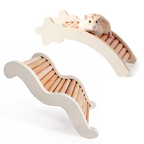 JTBDWOSK Hamster-Kletterleiter, Holz-Kletterspielzeug und Brückenkäfig-Dekoration für Hamster, Rennmäuse, Mäuse und Kleintiere,Multi Colored von JTBDWOSK