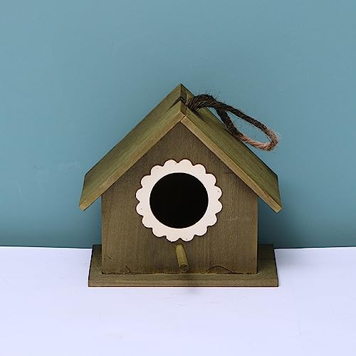 JTBDWOSK Holz Bird House Mini Hängende Vogelhaus Vögel Lebensmittel Feeder Unfinished Blackhouses Gartendekoration,a von JTBDWOSK