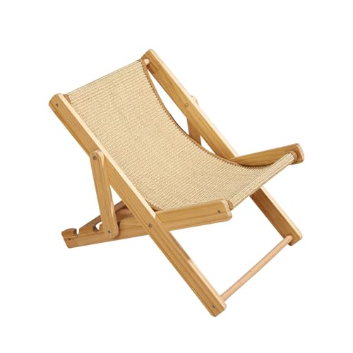 JTBDWOSK Katzenbett - Verstellbares Katzenbett mit Hammock, Stabiler Ruheplatz für Katzen Bis 10kg, Ideal für Katzen, Welpen und Kleintiere, Katze Beliebtem Sisal-Kratzfläche,Beige von JTBDWOSK