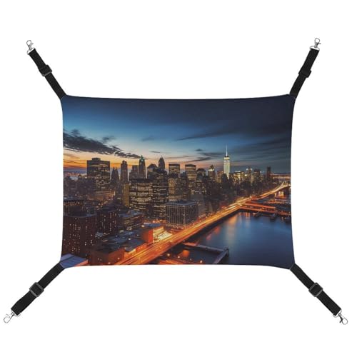 JTKBNVM New York City Scenery Katzenhängematte Haustierhängematte Frettchen Hängematte Katzenhängematte für große Katzen Hamster Hängematte Weiches Hängebett Katzenhängematte Hängematte Bett von JTKBNVM