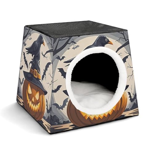 Capsule Pet Waterloo Black Crow Printed Foldable Dog House Cat Cave Soft Kitten Bed Warm Rabbit Nest Chinchillas Hideout for Indoor Small and Medium Animal von JTKLQBN