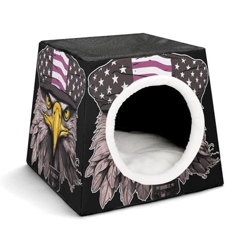 Capsule Pet Waterloo Cool Adler Printed Foldable Dog House Cat Cave Soft Kitten Bed Warm Rabbit Nest Chinchillas Hideout for Indoor Small and Medium Animal von JTKLQBN