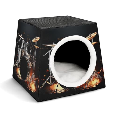 Capsule Pet Waterloo Drummer Printed Foldable Dog House Cat Cave Soft Kitten Bed Warm Rabbit Nest Chinchillas Hideout for Indoor Small and Medium Animal von JTKLQBN