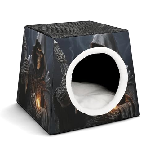 Capsule Pet Waterloo Grim-Reaper Printed Foldable Dog House Cat Cave Soft Kitten Bed Warm Rabbit Nest Chinchillas Hideout for Indoor Small and Medium Animal von JTKLQBN