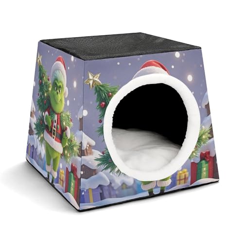 Capsule Pet Waterloo Holiday Printed Foldable Dog House Cat Cave Soft Kitten Bed Warm Rabbit Nest Chinchillas Hideout for Indoor Small and Medium Animal von JTKLQBN