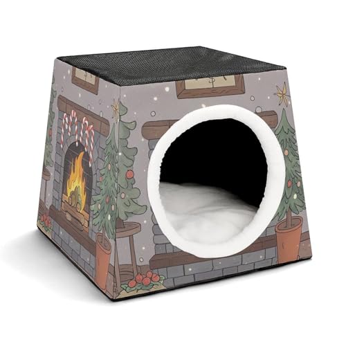 Capsule Pet Waterloo Kamin Candy Printed Foldable Dog House Cat Cave Soft Kitten Bed Warm Rabbit Nest Chinchillas Hideout for Indoor Small and Medium Animal von JTKLQBN