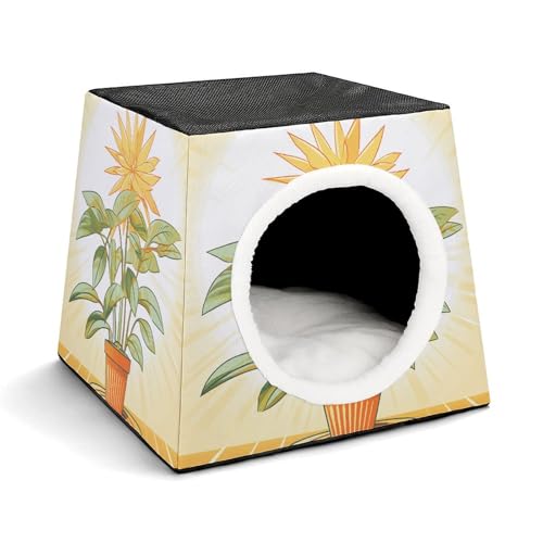 Capsule Pet Waterloo Light Plants Printed Foldable Dog House Cat Cave Soft Kitten Bed Warm Rabbit Nest Chinchillas Hideout for Indoor Small and Medium Animal von JTKLQBN