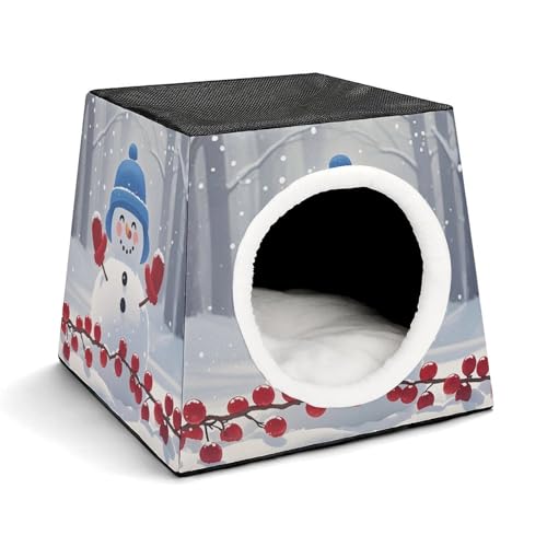 Capsule Pet Waterloo Protect The Snowman Printed Foldable Dog House Cat Cave Soft Kitten Bed Warm Rabbit Nest Chinchillas Hideout for Indoor Small and Medium Animal von JTKLQBN