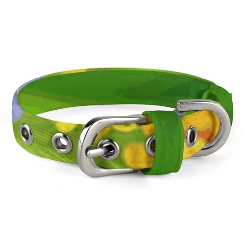 Hundehalsband, niedliches Welpenhalsband, Frosch-Hundehalsband für mittelgroße Hunde, kleine Hunde, weiches Katzenhalsband, Haustierhalsband mit verstellbarer Schnalle, 20 - 26 cm von JTKLQBN