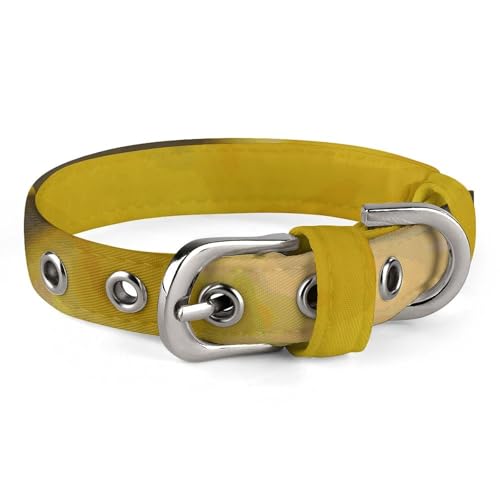 Hundehalsband, niedliches Welpenhalsband, gelber Schmetterling mit weißen Kerzen, Halsband für mittelgroße und kleine Hunde, weiches Katzenhalsband, mit verstellbarer Schnalle von 20 bis 26 cm von JTKLQBN