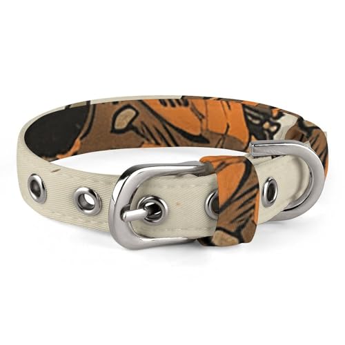 Hundehalsband, niedliches Welpenhalsband, orangefarbenes Hemd, Affe, Hundehalsband für mittelgroße Hunde, kleine Hunde, weiches Katzenhalsband, Haustierhalsband mit verstellbarer Schnalle, 20 - 26 cm von JTKLQBN