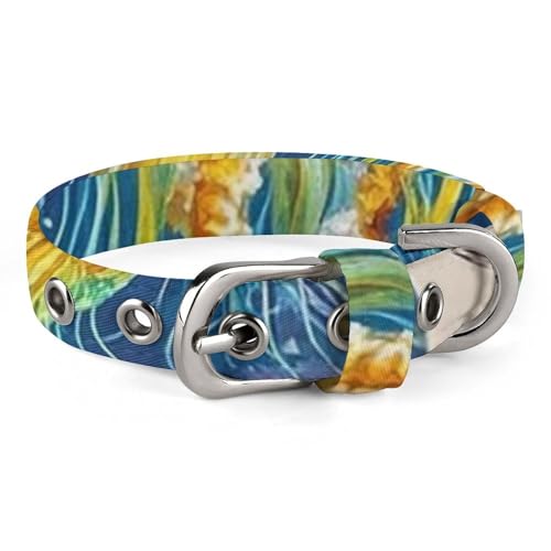 Hundehalsband Netter Welpenhalsbänder Bunte Quallen Halsbänder für mittlere Hunde Kleiner Hund Halsband Weiche Katze Halsband Haustier Halsband mit Verstellbarer Schnalle 17,9 ~ 25,9 cm von JTKLQBN