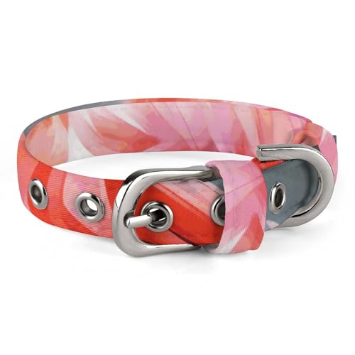 Hundehalsband mit niedlichem Flamingo-Motiv, für mittelgroße Hunde, kleine Hunde, weiches Katzenhalsband, Haustierhalsband mit verstellbarer Schnalle, 20 - 26 cm von JTKLQBN