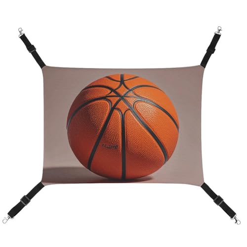 JTKLQBN Hängematte, Basketball, bedruckt, weich, mit verstellbaren Riemen, atmungsaktiv, für Katzen, Frettchen, kleine Hunde, Kaninchen, 42 x 33 cm, Orange von JTKLQBN