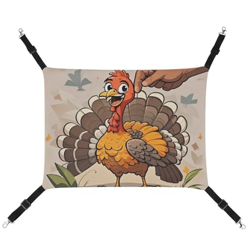 JTKLQBN Hängende Haustier-Hängematte, 42 x 33 cm, kratzt nicht an der Türkei, bedrucktes Bett, weiche Haustiermatte mit verstellbaren Riemen, atmungsaktive Hängematte für Katzen, Frettchen, kleine von JTKLQBN